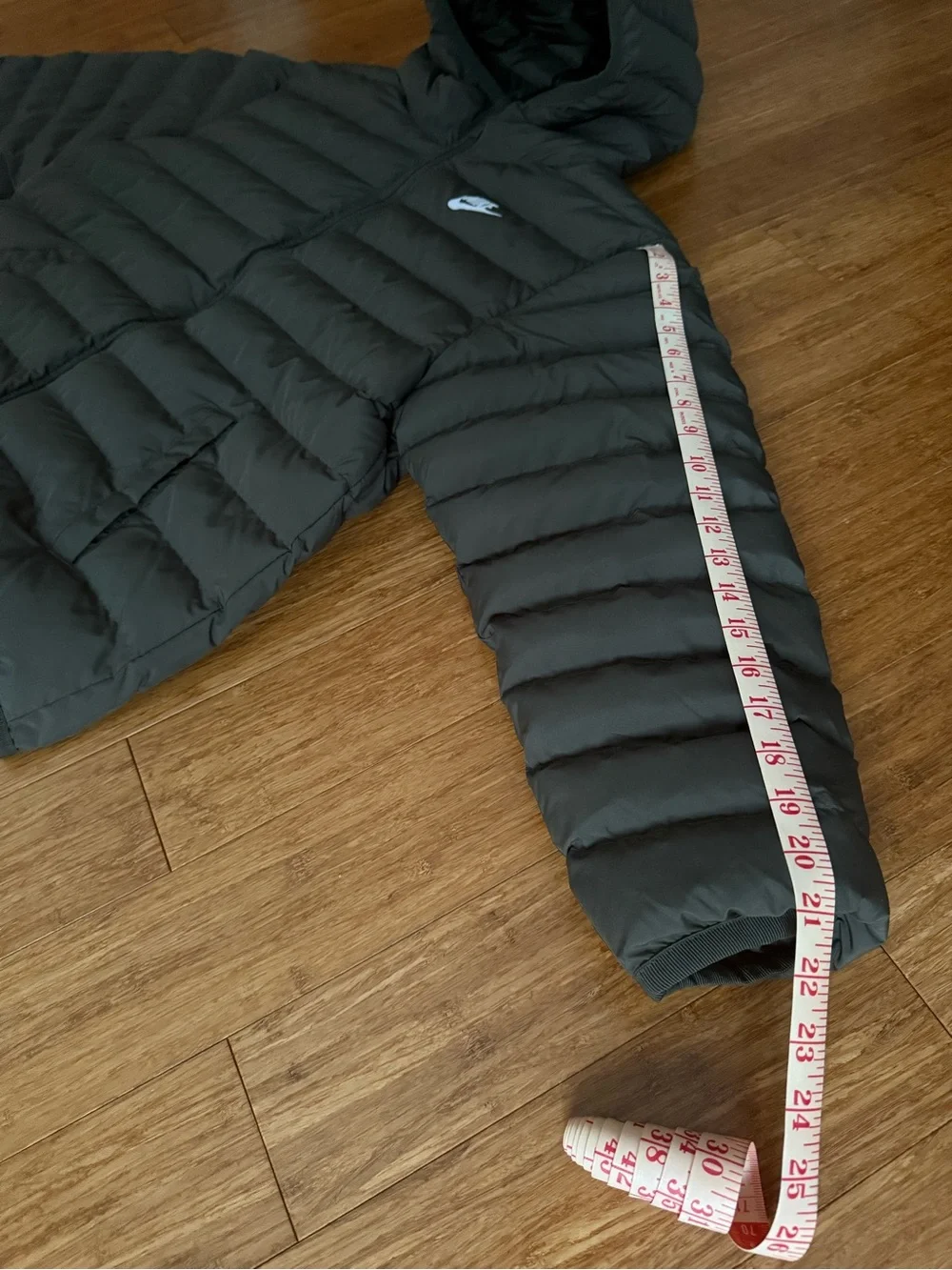 Nike Kids Hooded Puffer Jacket - Olive Green - Youth XL